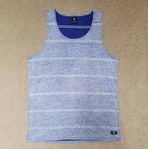 DC Men's Blue Striped Tank Large